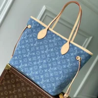 Louis Vuitton LV Women Neverfull MM Monogram Denim M13192 (1)