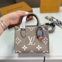 Louis Vuitton LV Women Onthego BB Bicolor Monogram Empreinte Leather M47054 (1)