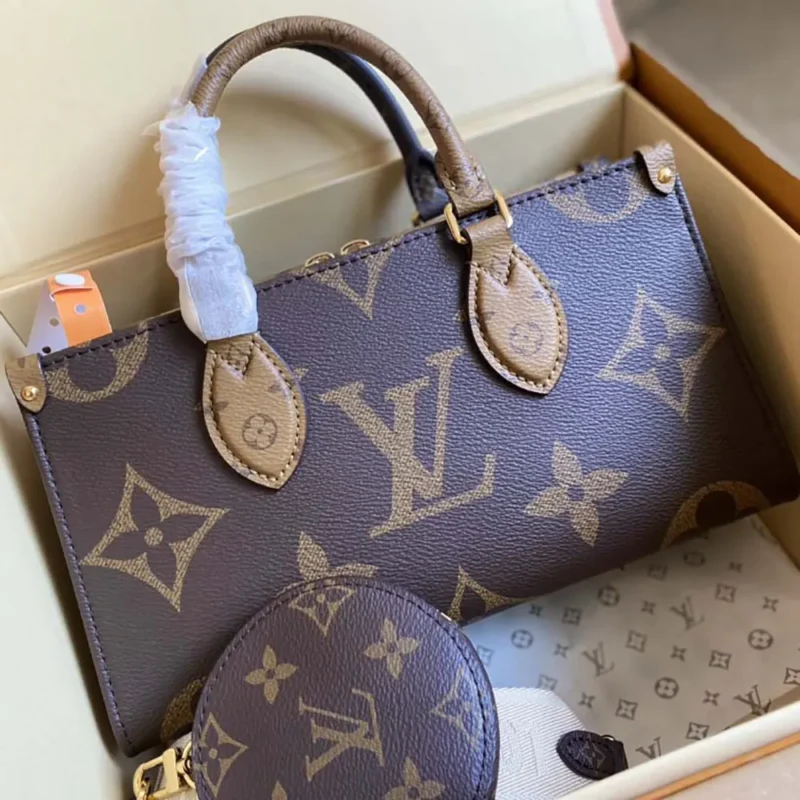 Louis Vuitton LV Women Onthego East West Chain Monogram Reverse Canvas M14236