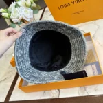 Cappello da pescatore unisex in denim Louis Vuitton con cotone blu