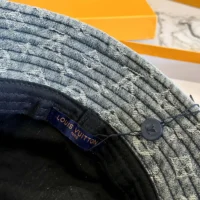 Louis Vuitton Unisex Denim Bucket Hat with Cotton-Blue (3)