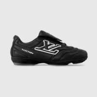 Louis Vuitton Unisex LV Footprint Soccer Sneaker-Black 1AHAI1