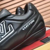 Louis Vuitton Unisex LV Footprint Soccer Sneaker-Black 1AHAI1 (1)