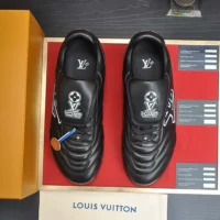 Louis Vuitton Unisex LV Footprint Soccer Sneaker-Black 1AHAI1 (1)