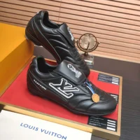 Louis Vuitton Unisex LV Footprint Soccer Sneaker-Black 1AHAI1 (1)