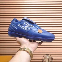 Louis Vuitton Unisex LV Footprint Soccer Sneaker-Blue 1AHDP8 (1)