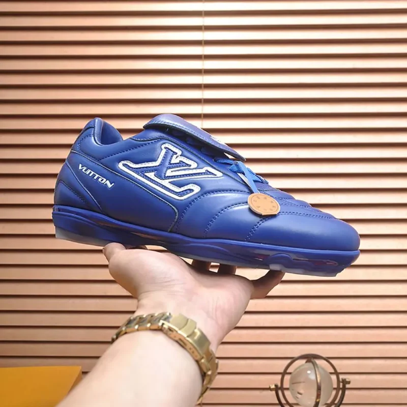Louis Vuitton Unisex LV Footprint Soccer Sneaker-Blue 1AHDP8