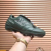 Louis Vuitton Unisex LV Footprint Soccer Sneaker-Drak Green 1AHDPP (1)