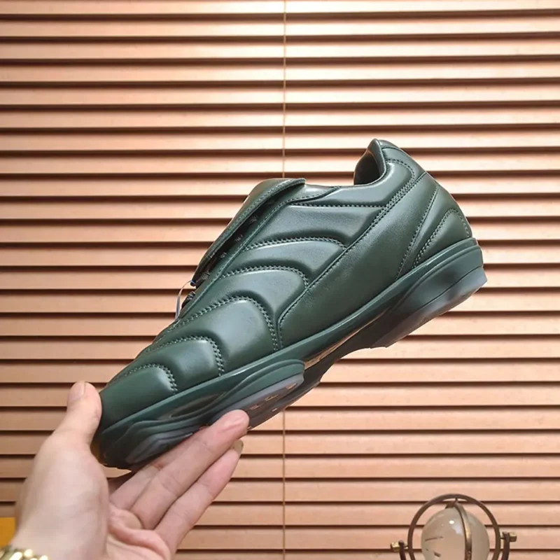 Louis Vuitton Unisex LV Footprint Soccer Sneaker-Drak Green 1AHDPP