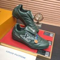 Louis Vuitton Unisex LV Footprint Soccer Sneaker-Drak Green 1AHDPP (1)