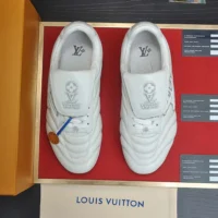 Louis Vuitton Unisex LV Footprint Soccer Sneaker-White 1AHDOA (1)