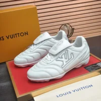 Louis Vuitton Unisex LV Footprint Soccer Sneaker-White 1AHDOA (1)