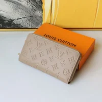 Louis Vuitton Unisex Zippy Wallet Monogram-embossed Lambskin-Taupe Brown (2)