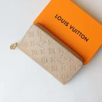 Louis Vuitton Unisex Zippy Wallet Monogram-embossed Lambskin-Taupe Brown (2)