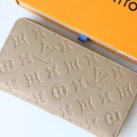 Louis Vuitton Unisex Zippy Wallet Monogram-embossed Lambskin-Taupe Brown (2)