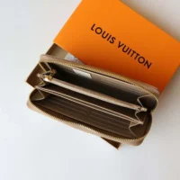 Louis Vuitton Unisex Zippy Wallet Monogram-embossed Lambskin-Taupe Brown (2)