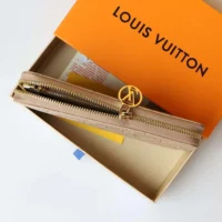 Louis Vuitton Unisex Zippy Wallet Monogram-embossed Lambskin-Taupe Brown (2)