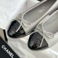 Chanel Women Ballerinas in Lambskin & Patent Calfskin-Grey (5)
