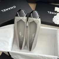 Chanel Women Ballerinas in Lambskin & Patent Calfskin-Grey (5)