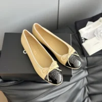Chanel Women Ballerinas in Lambskin & Patent Calfskin-Sandy (5)