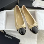 Chanel Damballerinor i Lammskinn och Kalvskinn - Sandfärgad