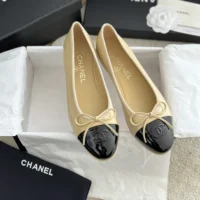 Chanel Women Ballerinas in Lambskin & Patent Calfskin-Sandy (5)