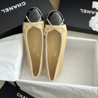 Chanel Women Ballerinas in Lambskin & Patent Calfskin-Sandy (5)
