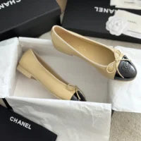 Chanel Women Ballerinas in Lambskin & Patent Calfskin-Sandy (5)