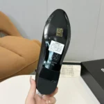 Chanel Damen Ballerinas Lack Kalbsleder-Schwarz