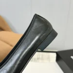 Chanel Damen Ballerinas Lack Kalbsleder-Schwarz