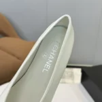 Chanel Women Ballet Flats Patent Calfskin-White/Black