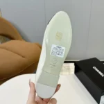 Chanel Women Ballet Flats Patent Calfskin-White/Black