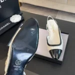 Ballerines Chanel pour femme en tweed gros-grain blanc