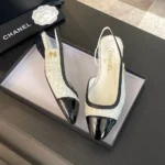 Ballerines Chanel pour femme en tweed gros-grain blanc