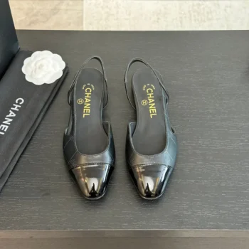 Chanel Women Slingbacks Goatskin Grosgrain-Black