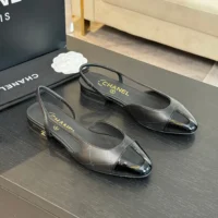 Chanel Women Slingbacks Goatskin Grosgrain-Black (1)