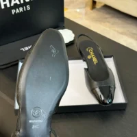 Chanel Women Slingbacks Goatskin Grosgrain-Black (1)