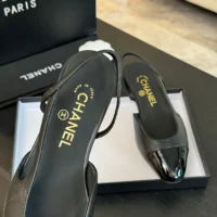 Chanel Women Slingbacks Goatskin Grosgrain-Black (1)