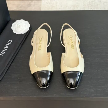 Chanel Women Slingbacks Goatskin Grosgrain-White