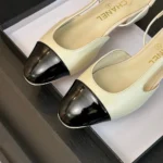 Chanel Women Slingbacks Goatskin Grosgrain-White - Bild 7