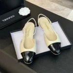 Chanel Women Slingbacks Goatskin Grosgrain-White