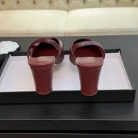 Chanel Women Slingbacks Goatskin Grosgrain in 65mm Heel-Maroon (1)