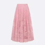 Dior Women Dioriviera Mid-Length Flared Skirt Cherry Blossom Pink 541J75B898