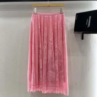Dior Women Dioriviera Mid-Length Flared Skirt Cherry Blossom Pink 541J75B898 (1)