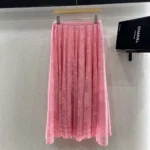 Dior Women Dioriviera Mid-Length Flared Skirt Cherry Blossom Pink 541J75B898