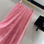 Dior Women Dioriviera Mid-Length Flared Skirt Cherry Blossom Pink 541J75B898