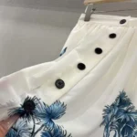 Dior Women Dioriviera Mid-Length Flared Skirt White and Blue Toile de Jouy