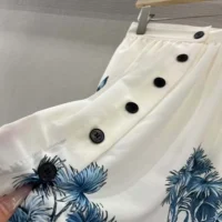 Dior Women Dioriviera Mid-Length Flared Skirt White and Blue Toile de Jouy (1)