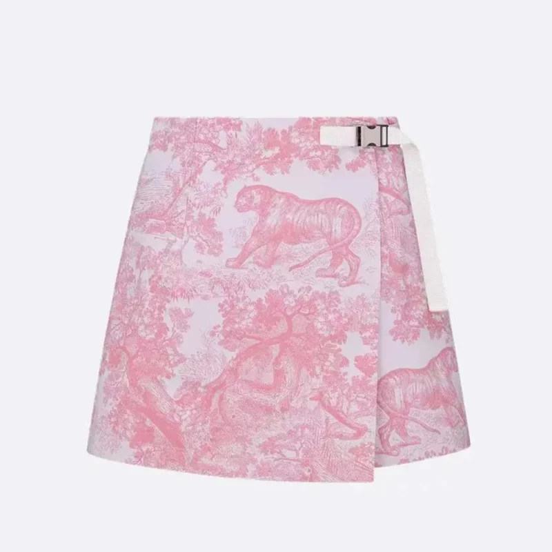 Falda pantalón Dior Dioriviera para mujer, tafetán técnico jacquard blanco 447P15A2826