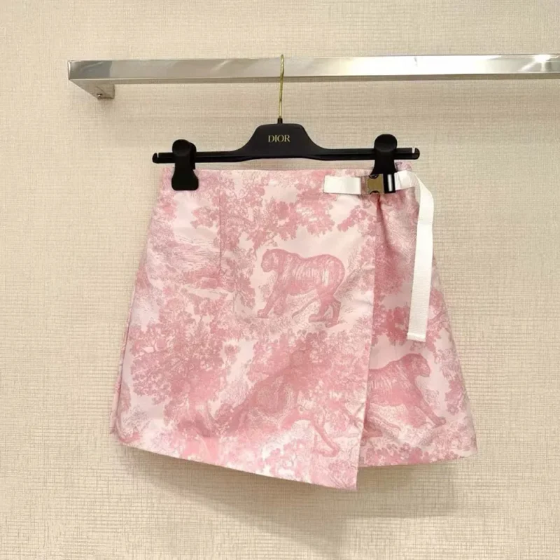 Falda pantalón Dior Dioriviera para mujer, tafetán técnico jacquard blanco 447P15A2826